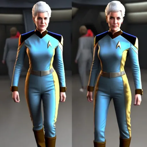 Prompt: 
star trek suit commander female