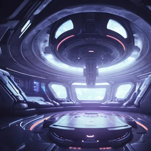 Prompt: interior design ship alien futuristic universe deep space