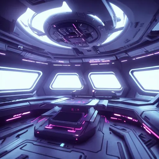 Prompt: futuristic interior star ship