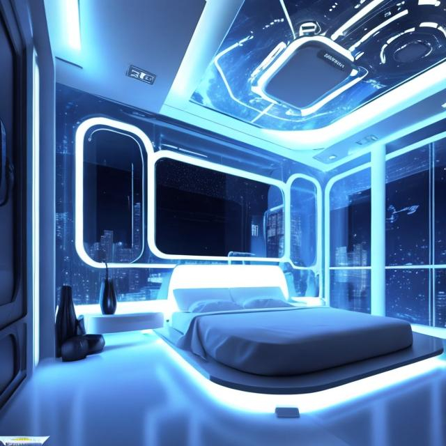 Prompt: futuristic interior bedroom