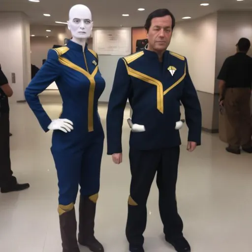 Prompt: sci fi commander of star fleet suit