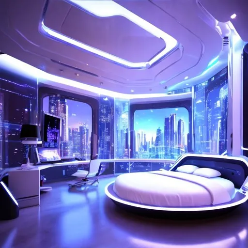 Prompt: futuristic bedroom