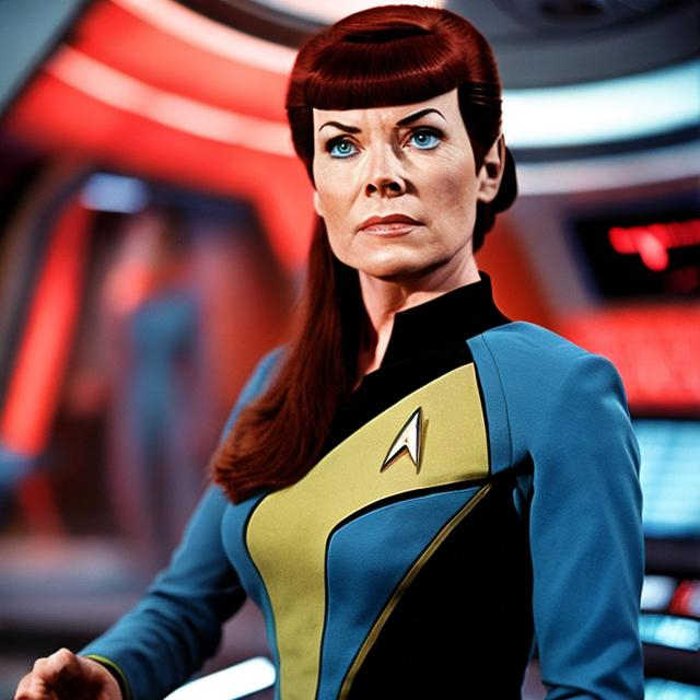 Prompt: star trek suit commander woman