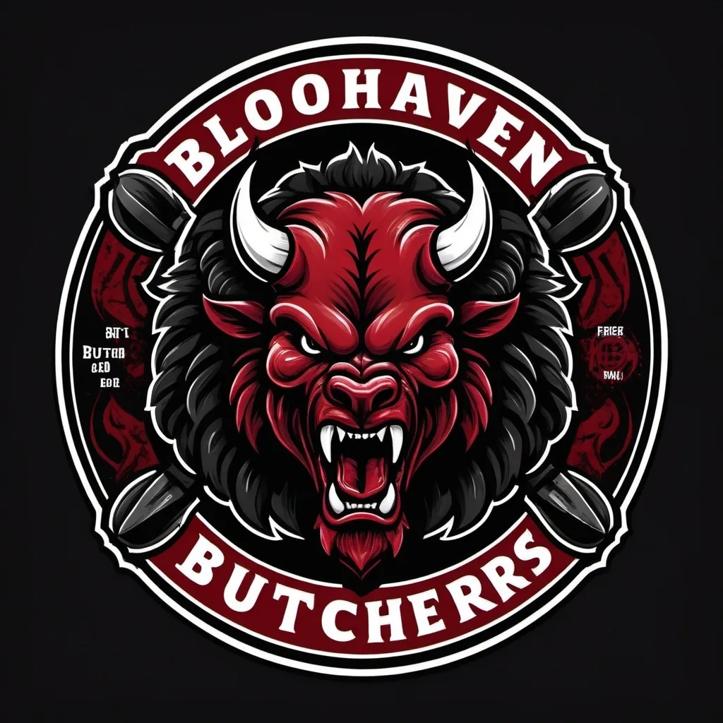 Prompt: BloodHaven Butchers football logo