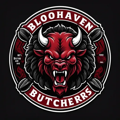 Prompt: BloodHaven Butchers football logo