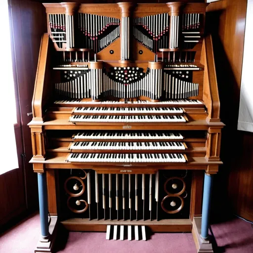 Prompt: An electro-mechanical organ made in 1930