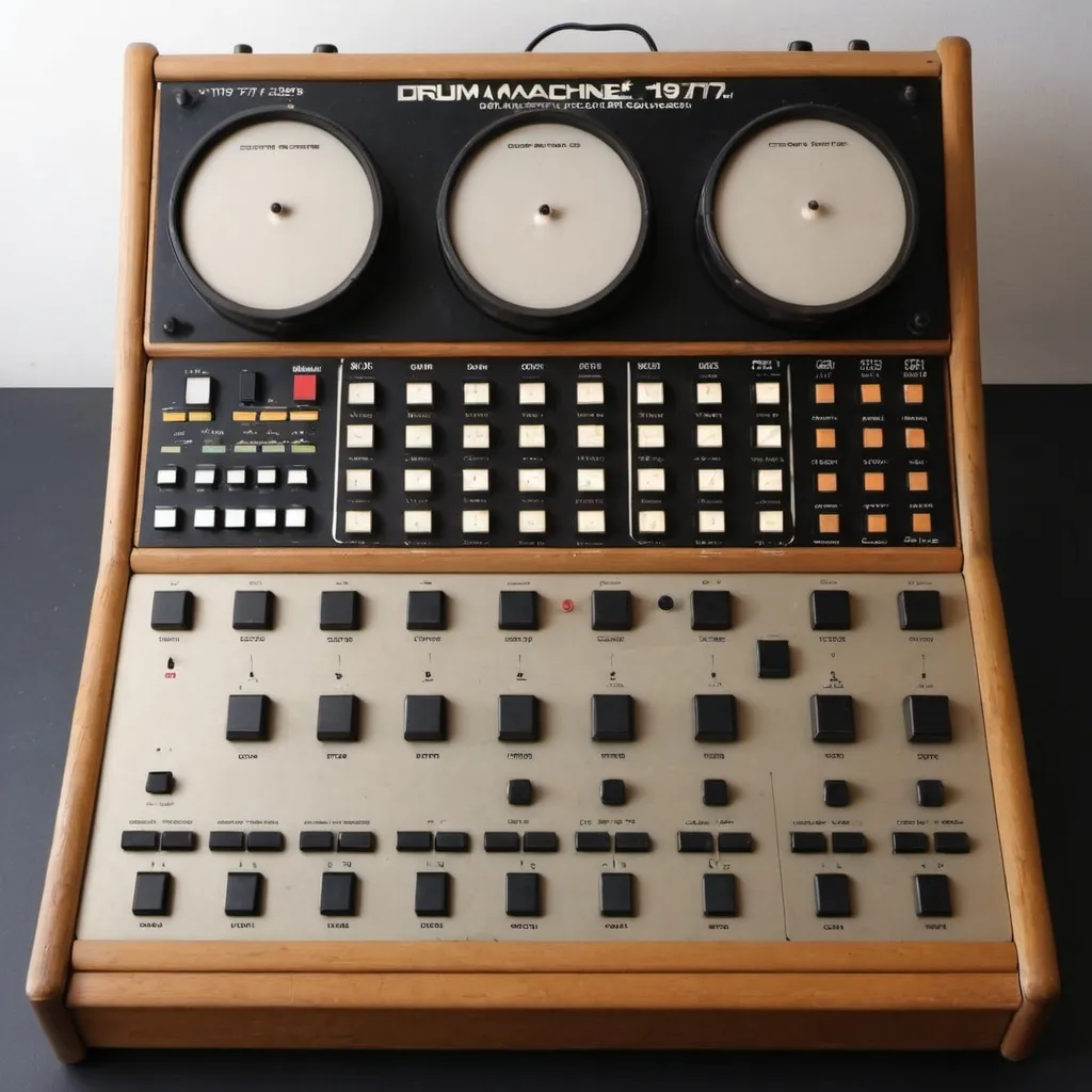 Prompt: Drum machine made in 1977