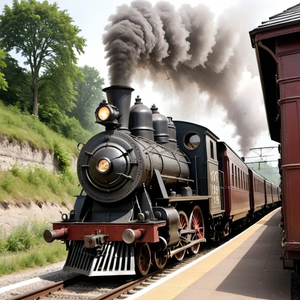 Prompt: A train from 1849