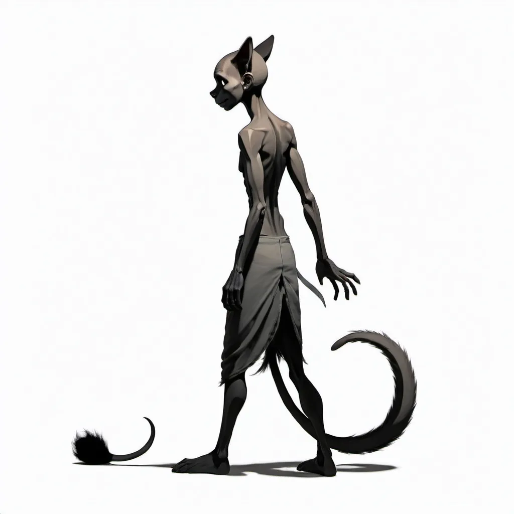 Prompt: Human with a tail