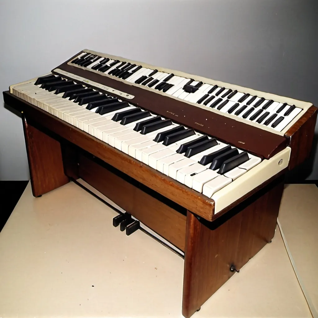 Prompt: Keyboard instrument made in 1975