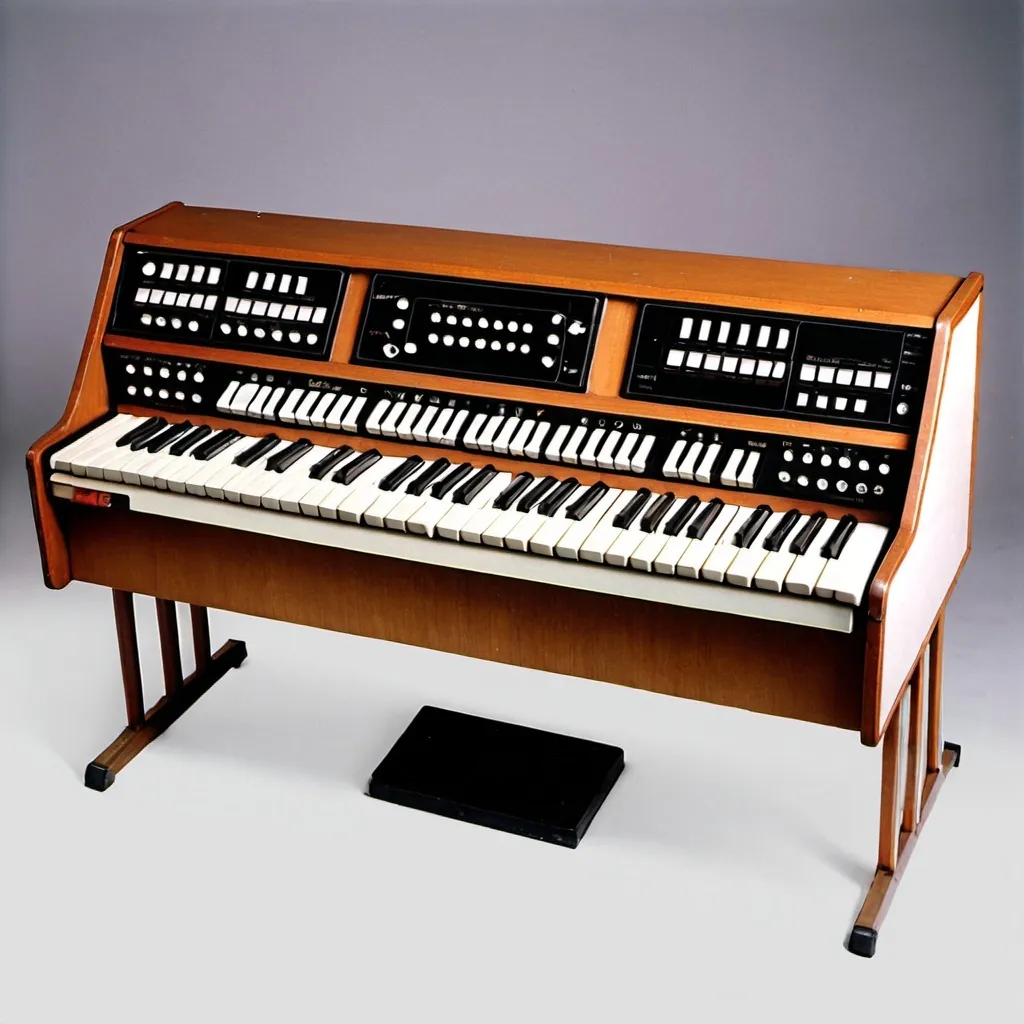 Prompt: A keyboard instrument made in 1972