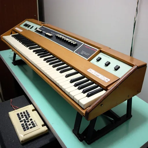 Prompt: Keyboard instrument made in 1982