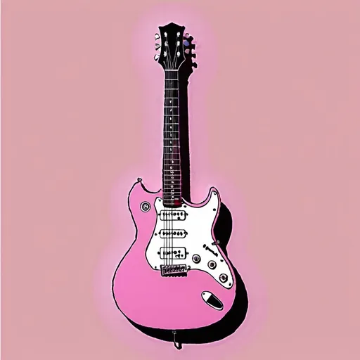 Prompt: Pink guitar