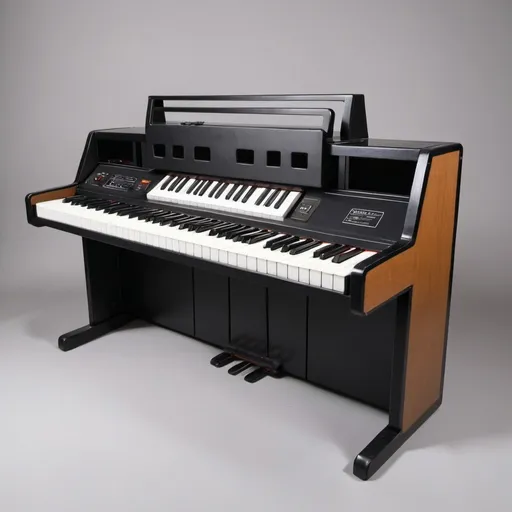 Prompt: An electronic piano in the style of 1974