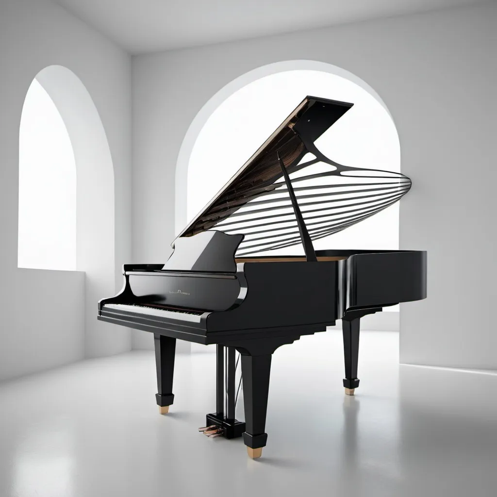 Prompt: Design piano with futuristic lines