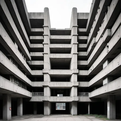 Prompt: Brutalist building