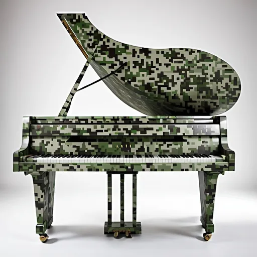 Prompt: Digital Camouflage piano