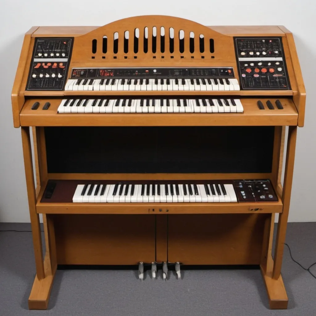 Prompt: Electronic organ made in 1977