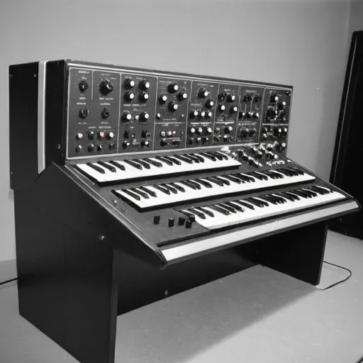 Prompt: Synthesizer made in 1977