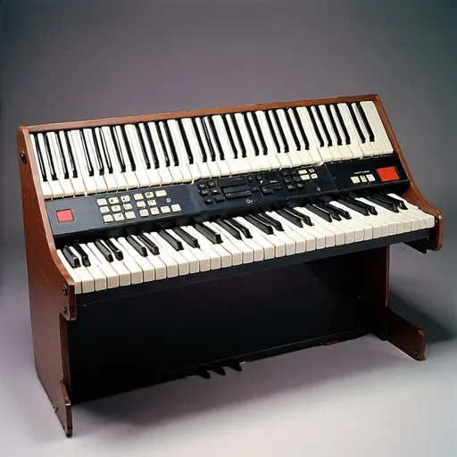 Prompt: A keyboard instrument made in 1982