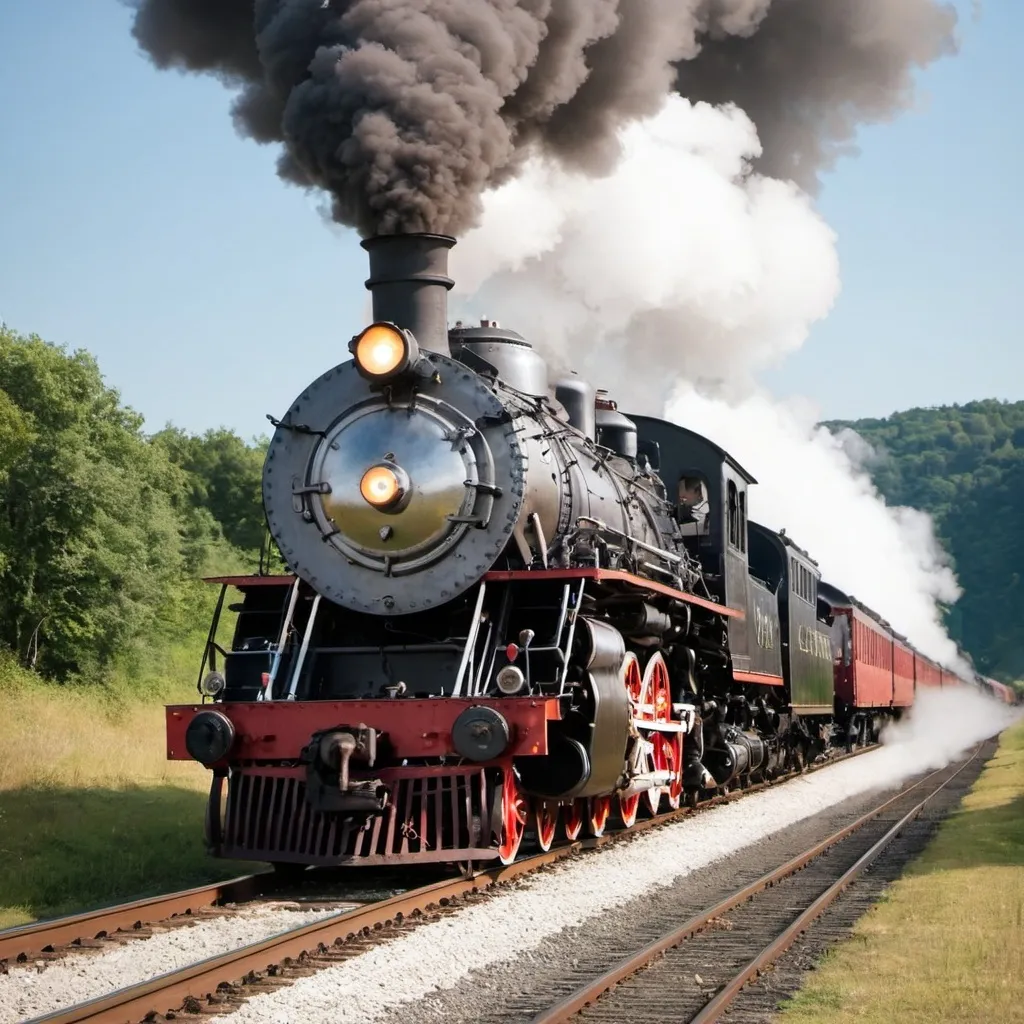 Prompt: Steam locomotive