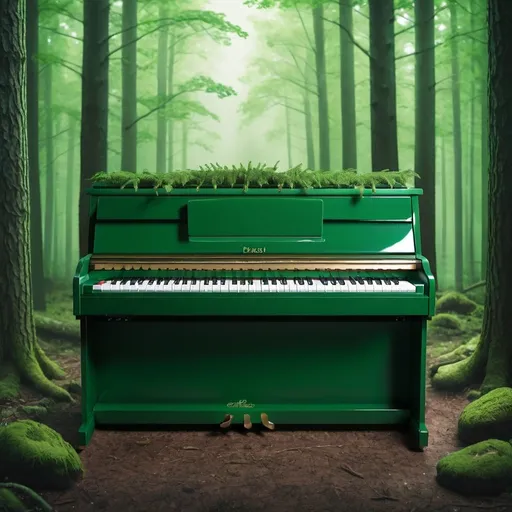 Prompt: A forest green digital piano