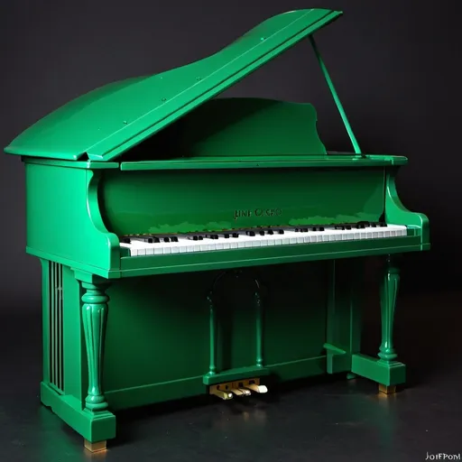 Prompt: Dark jungle green piano