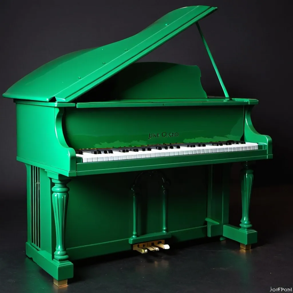 Prompt: Dark jungle green piano