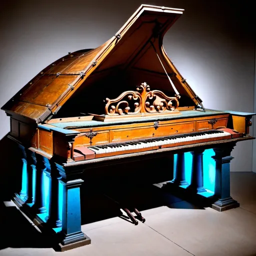 Prompt: A 17th century harpsichord