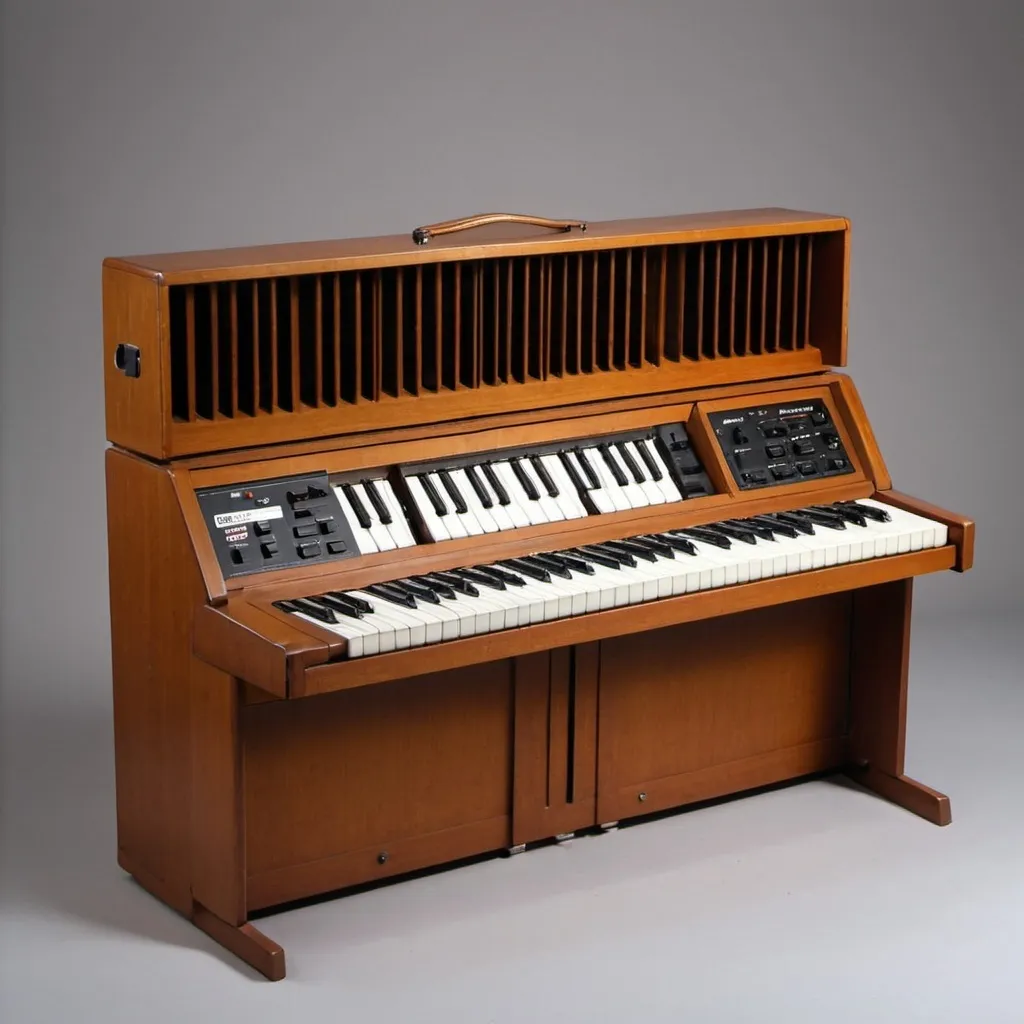 Prompt: Keyboard instrument made in 1977