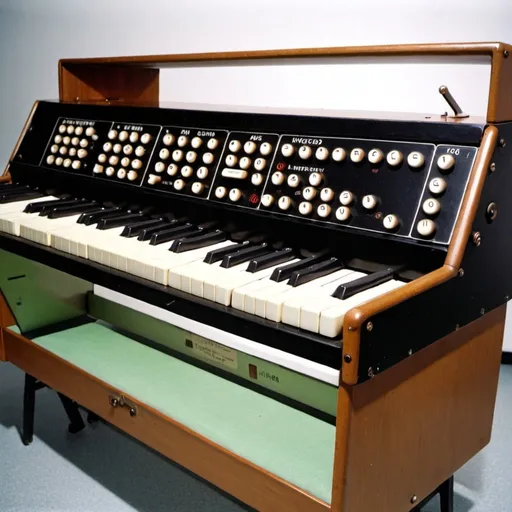 Prompt: A keyboard instrument made in 1968