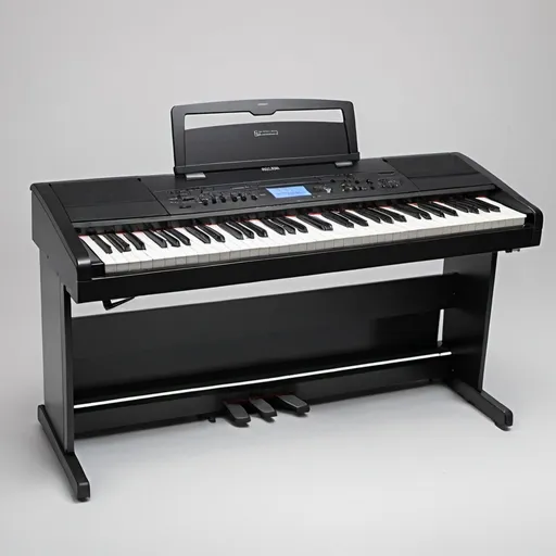 Prompt: Digital piano with illuminated keyboard