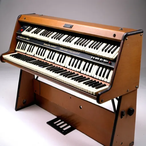 Prompt: A keyboard instrument made in 1970