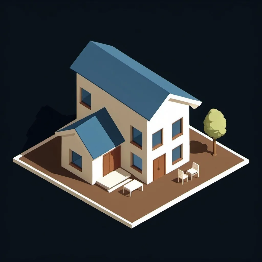 Prompt: isometric house modern 
