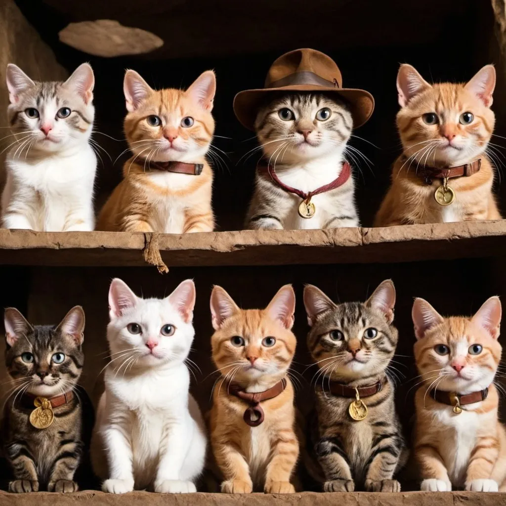 Prompt: Indiana jones cats