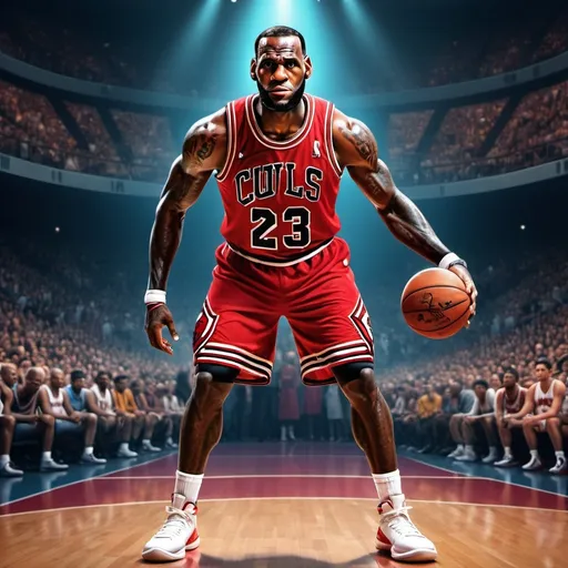 Prompt: LeBron dress in Michael Jordan