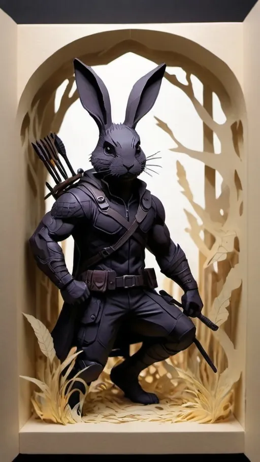 Prompt: Avengers hawkeye as a rabbit 