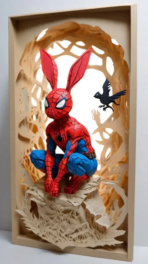 Prompt: Avengers spiderman as a rabbit 