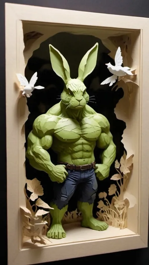 Prompt: Avengers hulk as a rabbit 