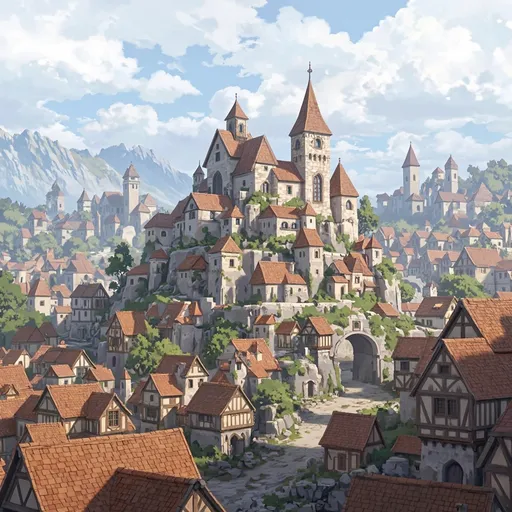Prompt: fantasy 
Medieval town  background