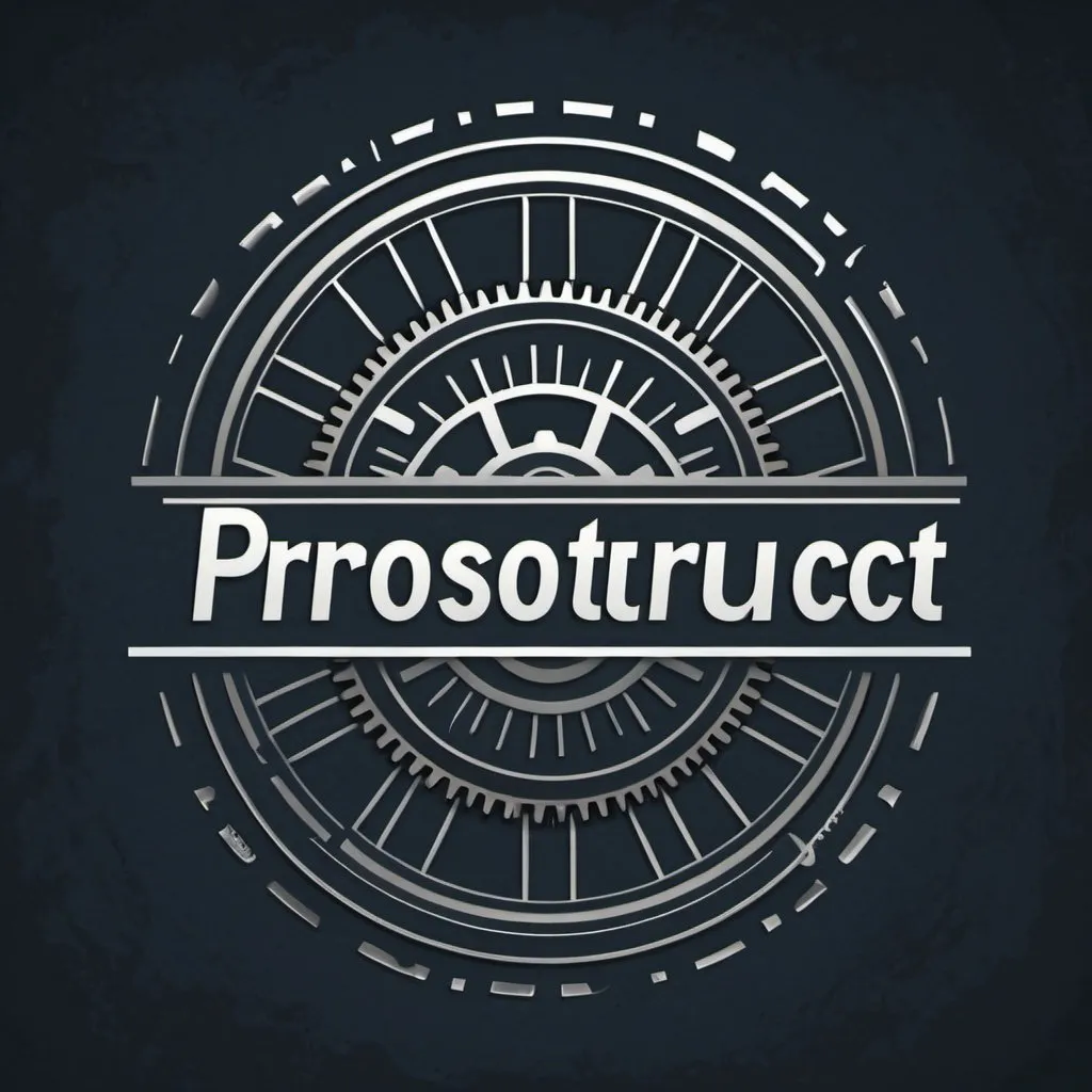 Prompt: A professional emblem logo featuring a gear and the word 'ProConstruct' in industrial style, strong lines, digital drawing, vector art. Midjourney Style