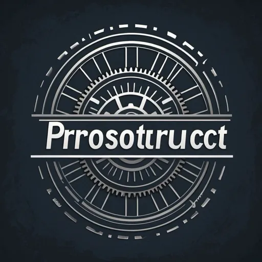 Prompt: A professional emblem logo featuring a gear and the word 'ProConstruct' in industrial style, strong lines, digital drawing, vector art. Midjourney Style