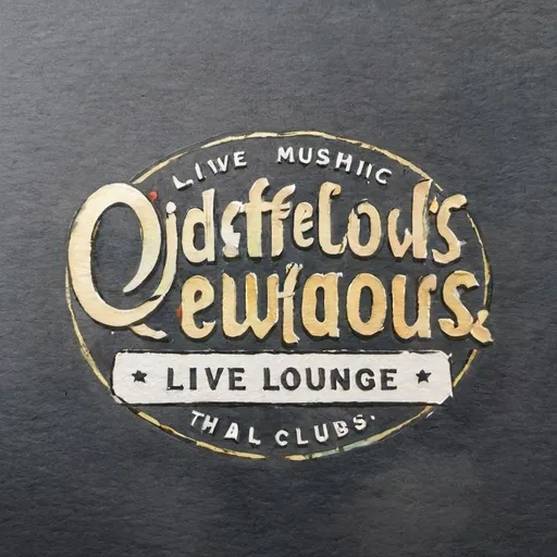 Prompt:  logo for a live music venue named "Oddfellows Live Lounge" (exact spelling). logo only - transparent background. jazz club / old Oddfellows Hall building styling.