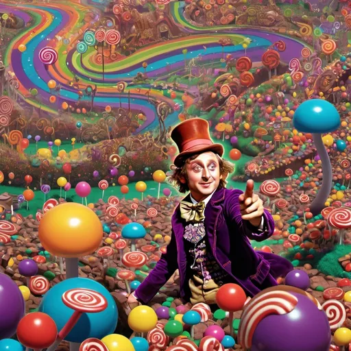 Prompt: willy wonka wallpaper