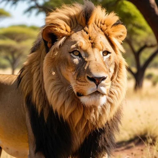 Prompt: a lion in the park in kenya