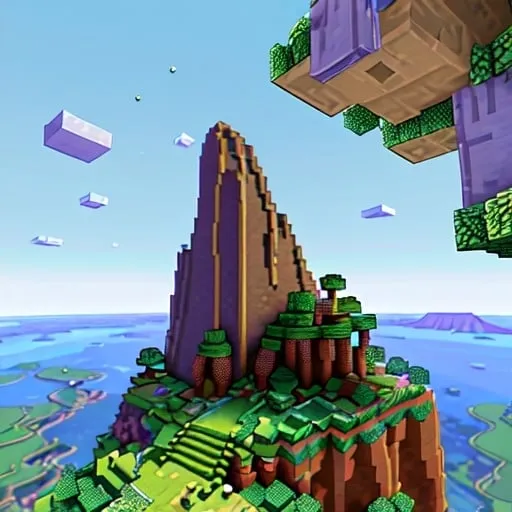 Prompt: Minecraft-style illustration of a towering stone tor, rugged and weathered, surrounded by lush greenery, immersive pixelated landscape, vibrant and colorful, clear blue skies, nostalgic gaming aesthetic, high quality, detailed textures, Minecraft style, rugged terrain, lush environment, vibrant colors, clear skies, nostalgic gaming, high quality, detailed design, immersive landscape