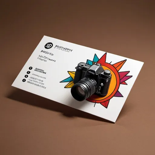 Prompt: a business card that combines 2D drawing and 3D art for a photography advertising agency 