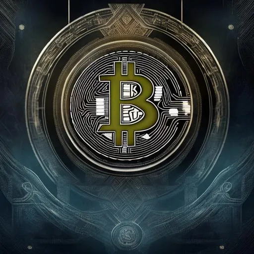 Prompt: Esoteric bitcoin illustration with hyperborean runes, intricate blockchain patterns, ancient symbolism, high-res, digital art, cold tones, mysterious lighting, detailed elements, crypto-themed, esoteric, blockchain, hyperborean, ancient symbolism, intricate patterns, digital art, high-res, cold tones, mysterious lighting