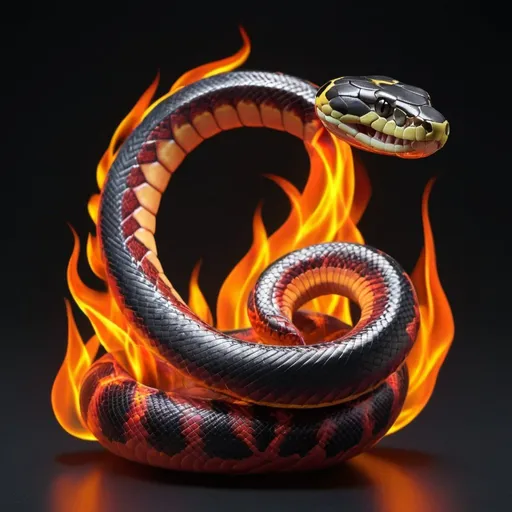 Prompt: fire hybrid  with snake
