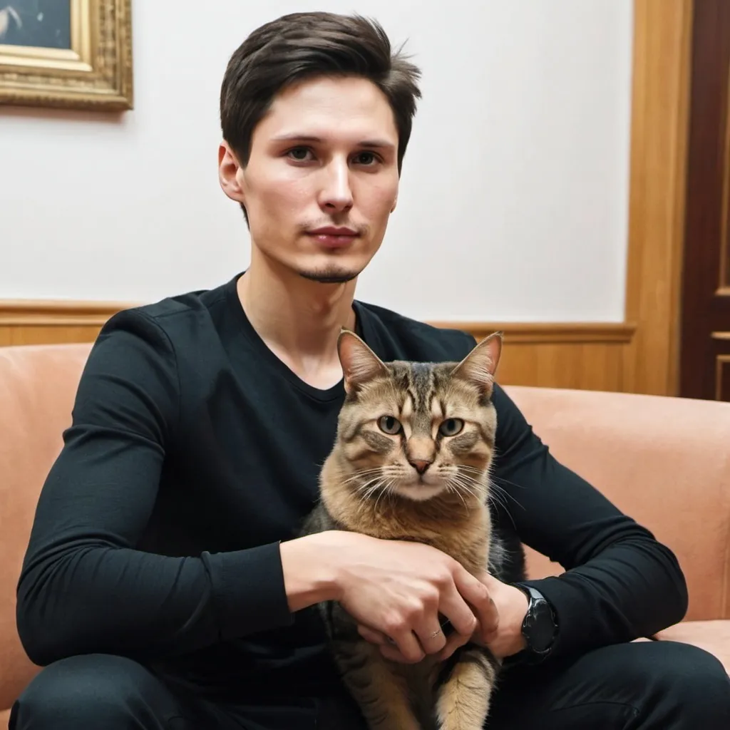 Prompt: Pavlo Durov is sitting on the cat